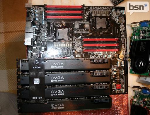 Детали о двухпроцессорной материнской плате EVGA W555